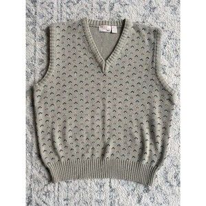 The Fox Collection Mens Size XL (46-48) Gray Sweater Vest Vintage